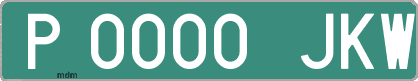Ejemplo matrícula provisional verde de España matrícula JKW