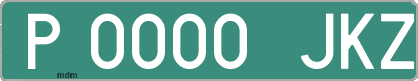Ejemplo matrícula provisional verde de España matrícula JKZ