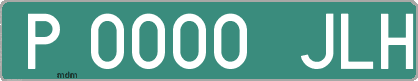Ejemplo matrícula provisional verde de España matrícula JLH
