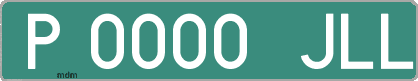 Ejemplo matrícula provisional verde de España matrícula JLL