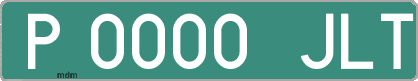 Ejemplo matrícula provisional verde de España matrícula JLT
