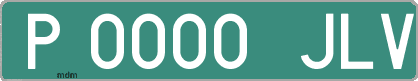 Ejemplo matrícula provisional verde de España matrícula JLV