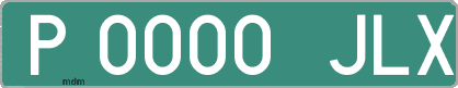 Ejemplo matrícula provisional verde de España matrícula JLX