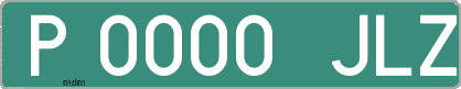 Ejemplo matrícula provisional verde de España matrícula JLZ