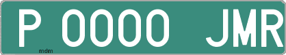 Ejemplo matrícula provisional verde de España matrícula JMR