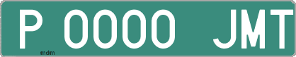 Ejemplo matrícula provisional verde de España matrícula JMT