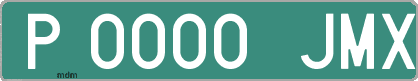 Ejemplo matrícula provisional verde de España matrícula JMX