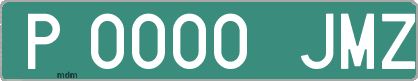 Ejemplo matrícula provisional verde de España matrícula JMZ