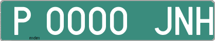 Ejemplo matrícula provisional verde de España matrícula JNH