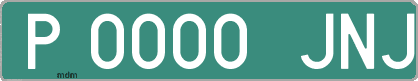 Ejemplo matrícula provisional verde de España matrícula JNJ