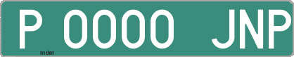 Ejemplo matrícula provisional verde de España matrícula JNP