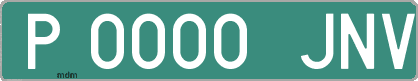 Ejemplo matrícula provisional verde de España matrícula JNV