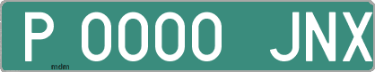 Ejemplo matrícula provisional verde de España matrícula JNX