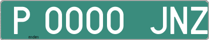 Ejemplo matrícula provisional verde de España matrícula JNZ