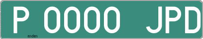 Ejemplo matrícula provisional verde de España matrícula JPD