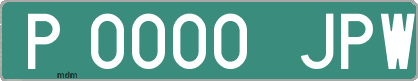 Ejemplo matrícula provisional verde de España matrícula JPW