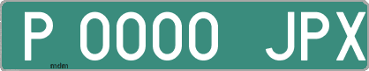 Ejemplo matrícula provisional verde de España matrícula JPX