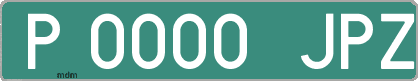 Ejemplo matrícula provisional verde de España matrícula JPZ