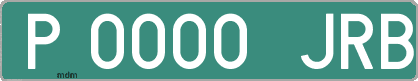 Ejemplo matrícula provisional verde de España matrícula JRB
