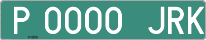 Ejemplo matrícula provisional verde de España matrícula JRK