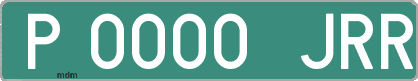 Ejemplo matrícula provisional verde de España matrícula JRR