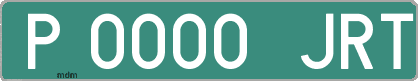 Ejemplo matrícula provisional verde de España matrícula JRT