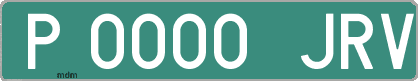Ejemplo matrícula provisional verde de España matrícula JRV