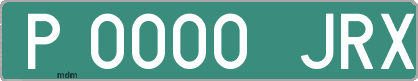 Ejemplo matrícula provisional verde de España matrícula JRX