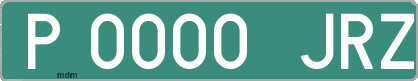 Ejemplo matrícula provisional verde de España matrícula JRZ