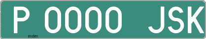 Ejemplo matrícula provisional verde de España matrícula JSK