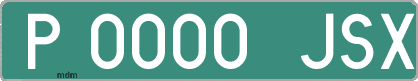 Ejemplo matrícula provisional verde de España matrícula JSX