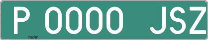 Ejemplo matrícula provisional verde de España matrícula JSZ