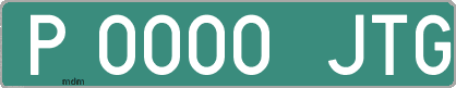 Ejemplo matrícula provisional verde de España matrícula JTG