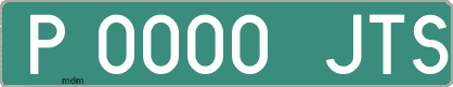 Ejemplo matrícula provisional verde de España matrícula JTS