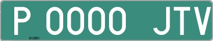 Ejemplo matrícula provisional verde de España matrícula JTV