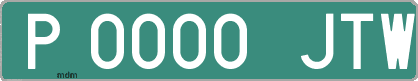 Ejemplo matrícula provisional verde de España matrícula JTW