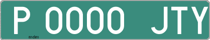 Ejemplo matrícula provisional verde de España matrícula JTY