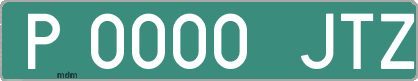 Ejemplo matrícula provisional verde de España matrícula JTZ