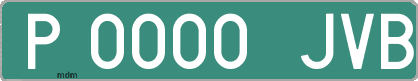Ejemplo matrícula provisional verde de España matrícula JVB