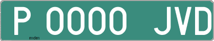 Ejemplo matrícula provisional verde de España matrícula JVD