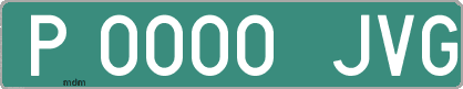 Ejemplo matrícula provisional verde de España matrícula JVG