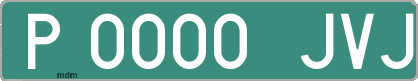 Ejemplo matrícula provisional verde de España matrícula JVJ
