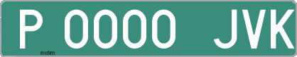 Ejemplo matrícula provisional verde de España matrícula JVK