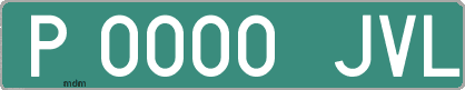 Ejemplo matrícula provisional verde de España matrícula JVL
