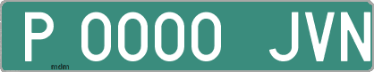 Ejemplo matrícula provisional verde de España matrícula JVN