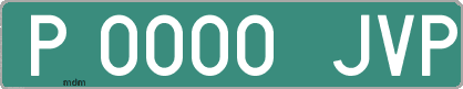 Ejemplo matrícula provisional verde de España matrícula JVP