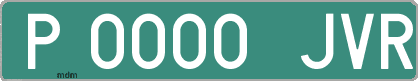 Ejemplo matrícula provisional verde de España matrícula JVR