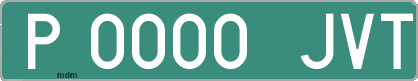Ejemplo matrícula provisional verde de España matrícula JVT