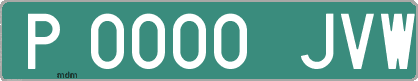 Ejemplo matrícula provisional verde de España matrícula JVW