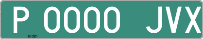 Ejemplo matrícula provisional verde de España matrícula JVX